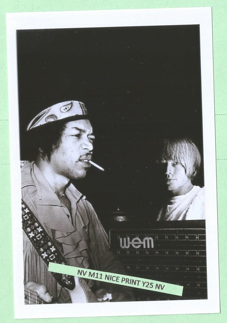 Found PHOTO of Old Guitar Man JIMI HENDRIX & BRIAN JONES of the Rolling Stones