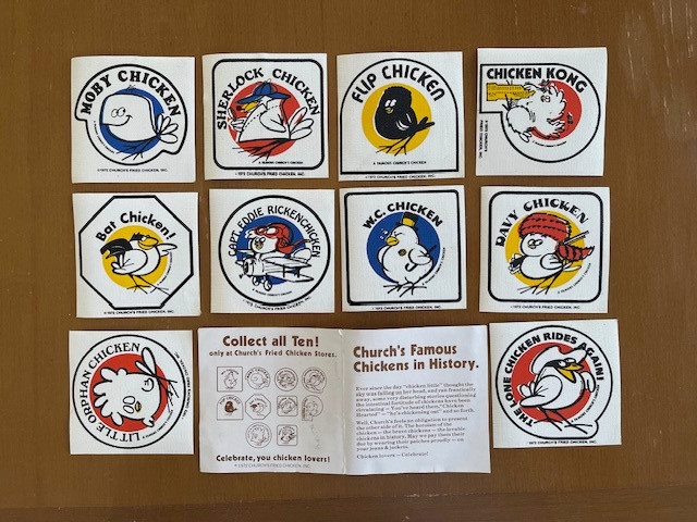 Church's Chicken Famous Chickens in History set of 10 Church's Chicken Famous Chickens in History set of 10