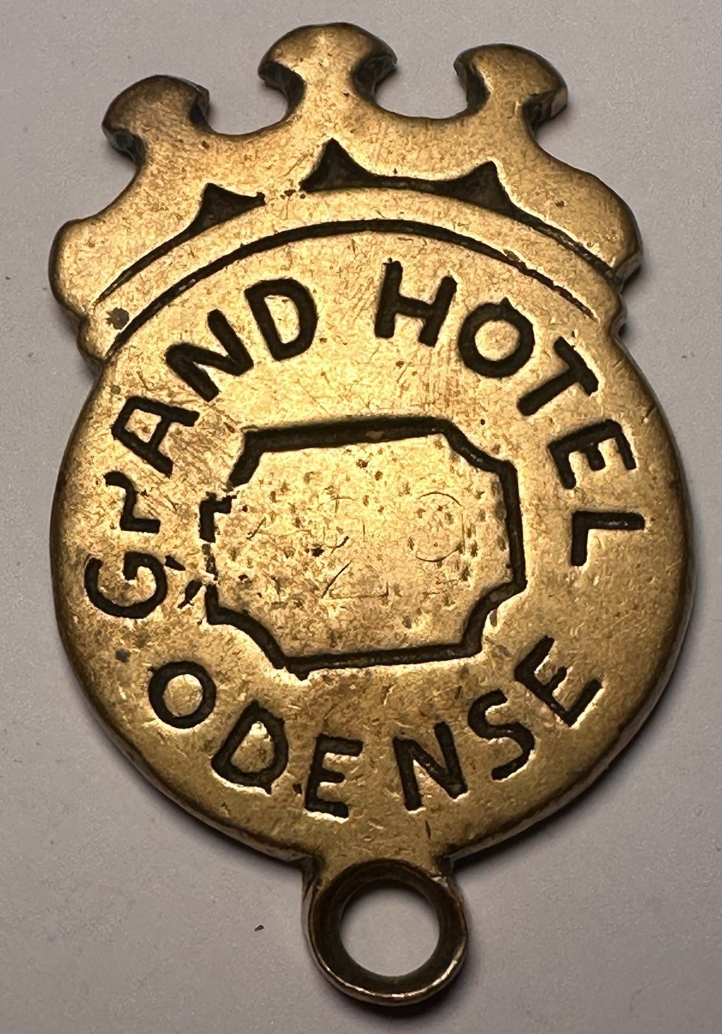 Grand Hotel Odense Denmark Scandinavian Chunky Bronze Hotel Room Key #2 N Fob