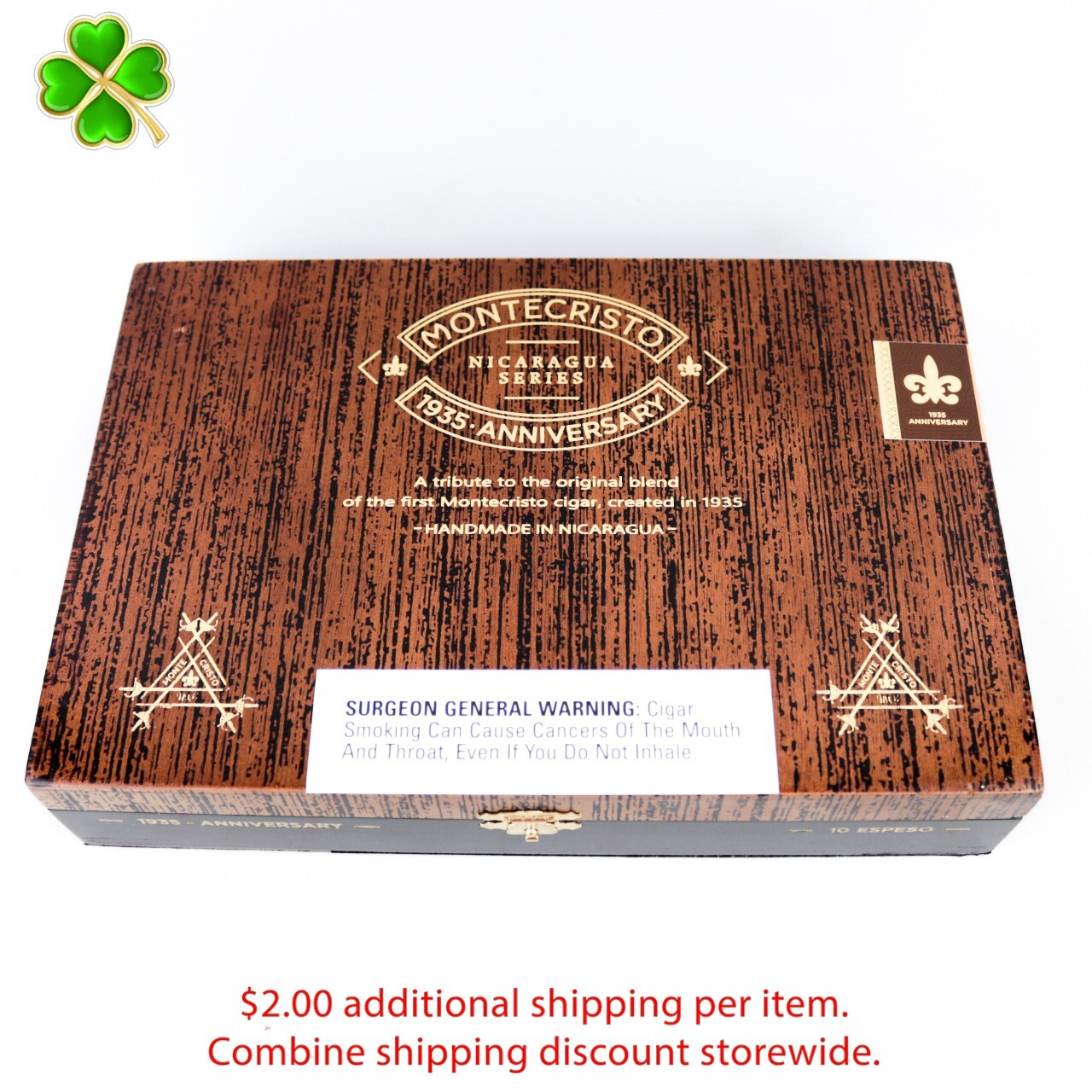 Montecristo Espeso 1935 Anniversary Empty Wood Cigar Box 9.75" x 6.75" x 2" Montecristo Espeso 1935 Anniversary Empty Wood Cigar Box 9.75" x 6.75" x 2"