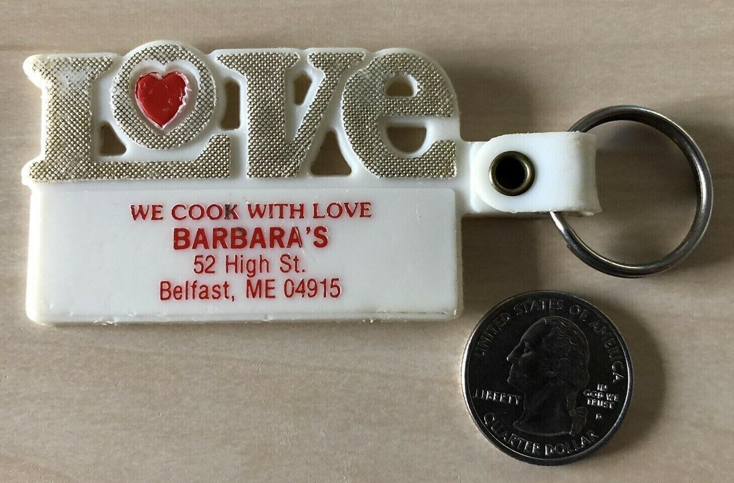 Barbara\'s We Cook With Love Belfast Maine Barbara Keychain Key Ring #34836