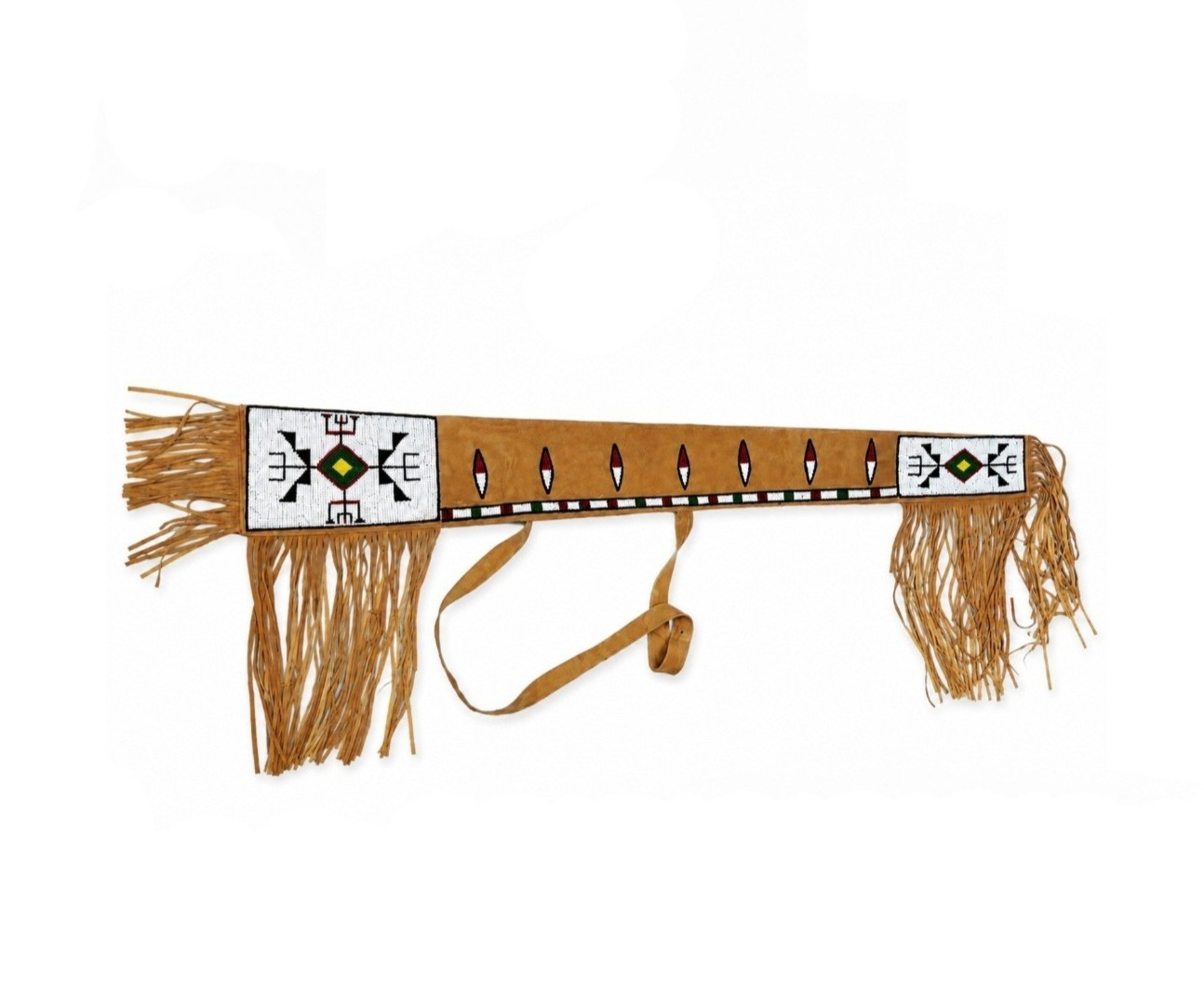 Indian Beaded Native American Rifle Scabbard Sioux Style Suede Leather Gun Cover Indian Beaded Native American Rifle Scabbard Sioux Style Suede Leather Gun Cover