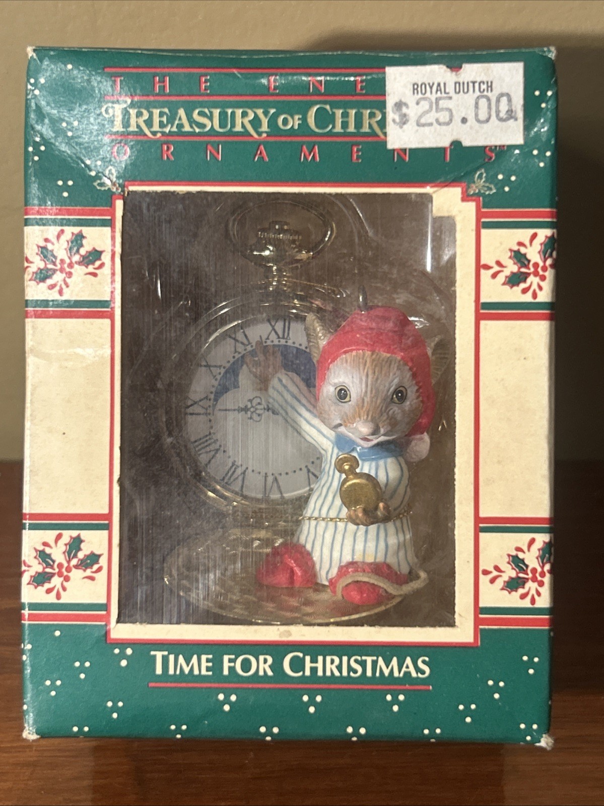 Vintage Enesco Pocket Watch W/Mouse "Time for Christmas" 1986 Vintage Enesco Pocket Watch W/Mouse "Time for Christmas" 1986