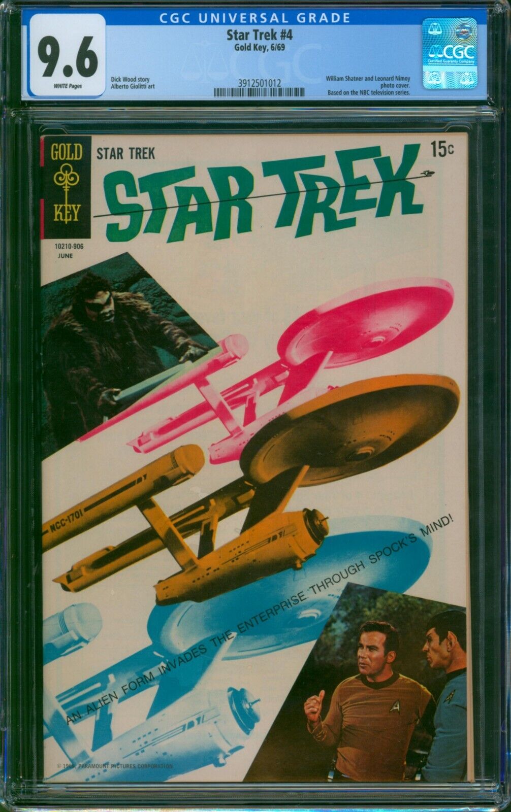 Star Trek #4 (1969) ⭐ CGC 9.6 ⭐ Rare in Grade Nimoy & Shatner Gold Key Comic