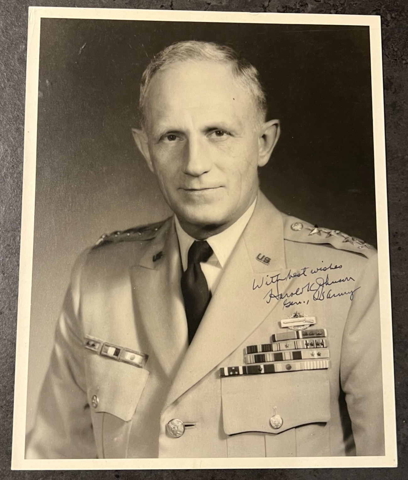 Gen Harold K Johnson Signed Photo 4-Star US Army Chief of Staff Gen Harold K Johnson Signed Photo 4-Star US Army Chief of Staff