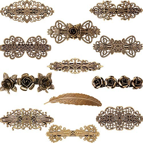 Geyoga 12 Pieces Vintage Metal Hair Pins Retro French Barrettes Minimalist Geyoga 12 Pieces Vintage Metal Hair Pins Retro French Barrettes Minimalist