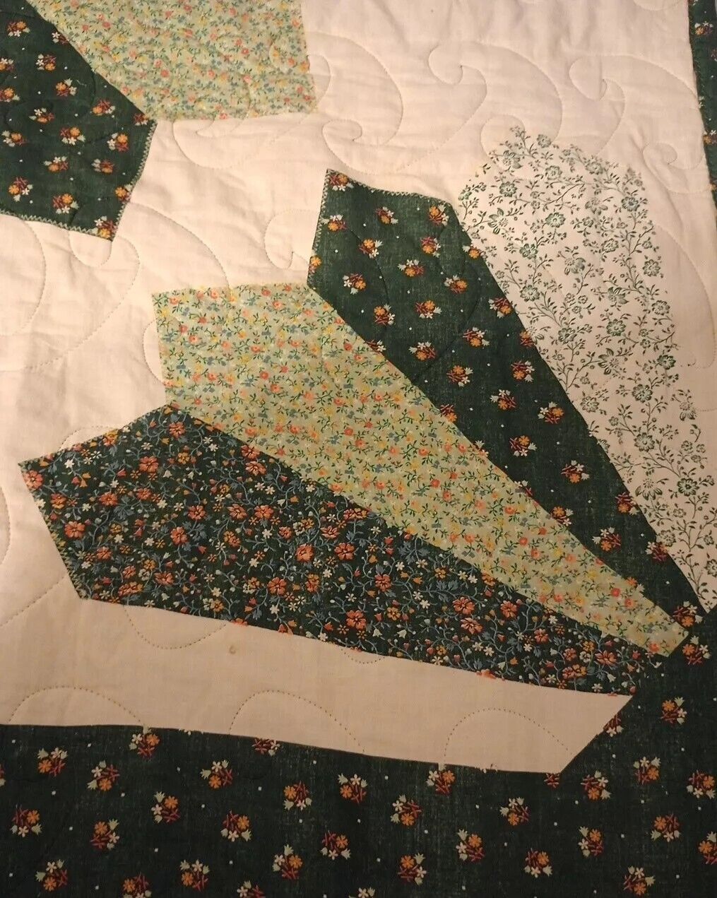 Large Grannycore Fan Pattern Quilt, Swirl Sewing Pattern,  Approx 88x104