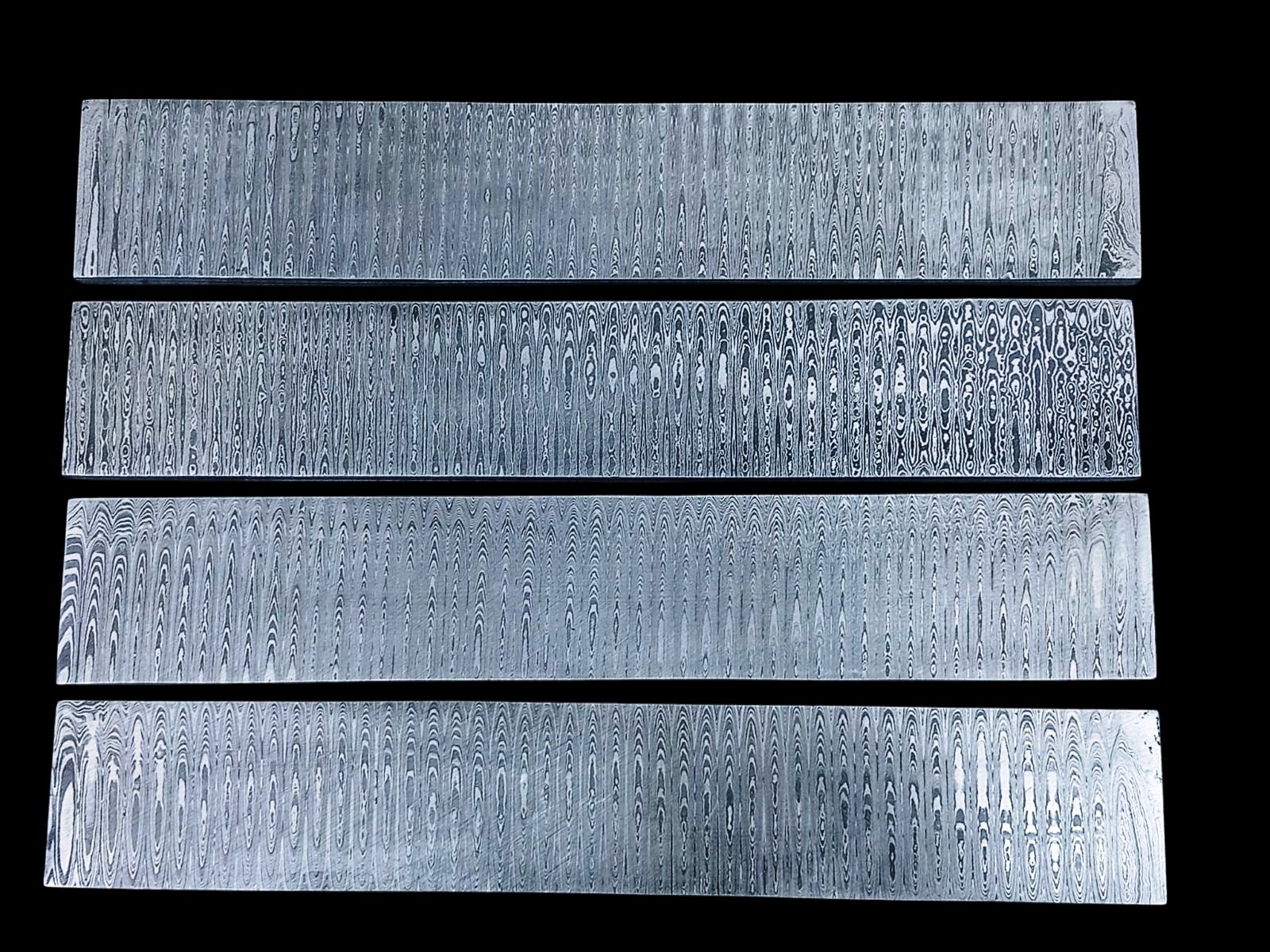 15" x 3" LOT OF 4 Hand Forged Ladder Damascus Steel Billet Bar | Knife Blank 15" x 3" LOT OF 4 Hand Forged Ladder Damascus Steel Billet Bar | Knife Blank