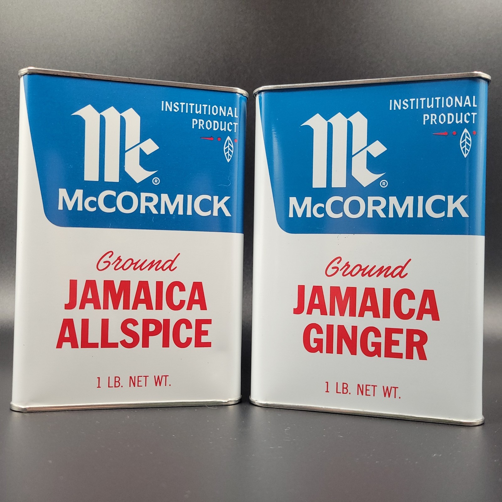 VTG McCormick Ground Jamaica Allspice Ginger Tin 1lb Institutional Product Lot VTG McCormick Ground Jamaica Allspice Ginger Tin 1lb Institutional Product Lot