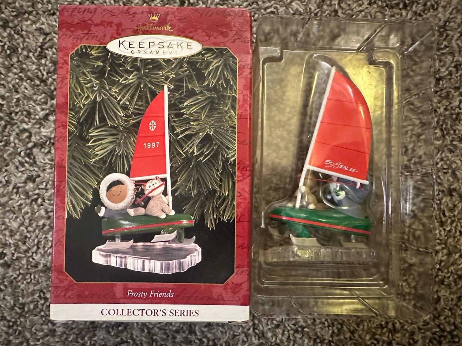 Vintage 1997 Frosty Friends Hallmark Christmas Ornament With Original Box Vintage 1997 Frosty Friends Hallmark Christmas Ornament With Original Box
