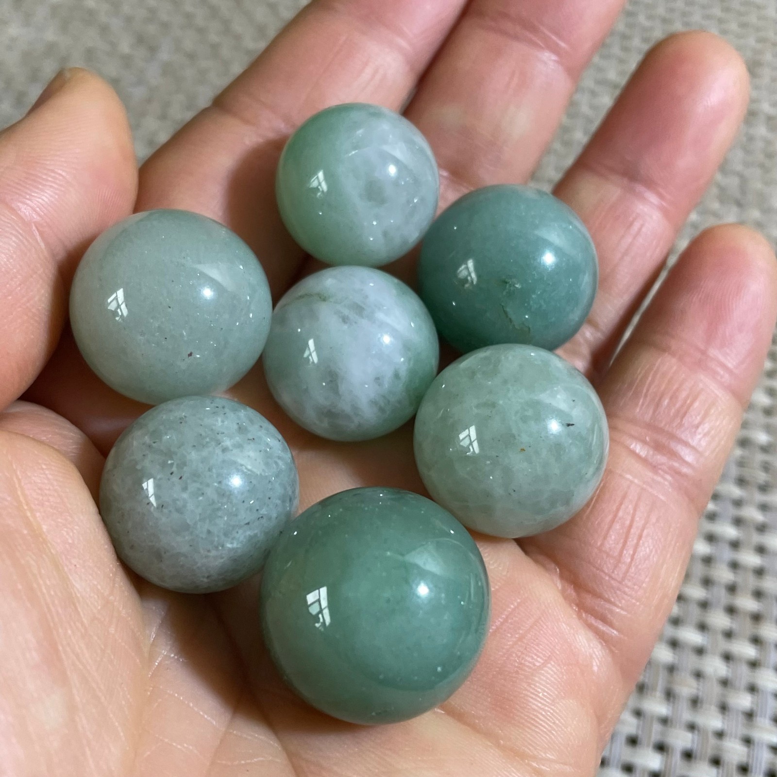 7pcs 65g Nature Dongling jade sphere ball reiki healing 7pcs 65g Nature Dongling jade sphere ball reiki healing
