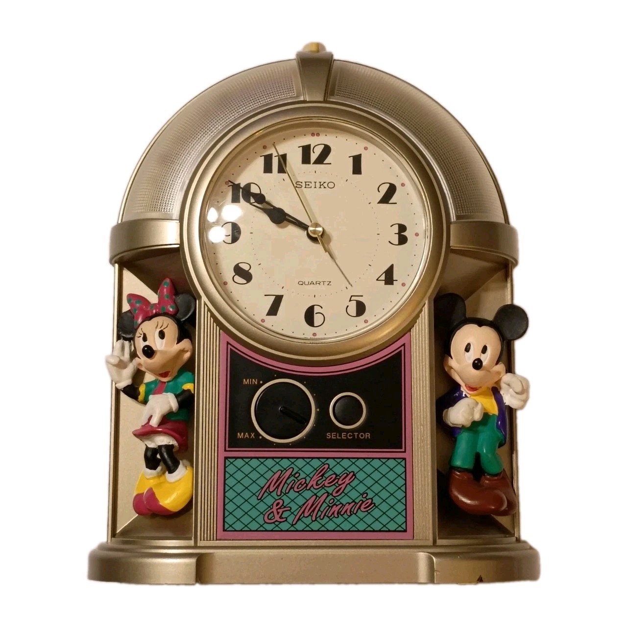 Seiko 1985 Disney Mickey Mouse & Minnie Mouse Quartz Light-Up Music Clock Seiko 1985 Disney Mickey Mouse & Minnie Mouse Quartz Light-Up Music Clock