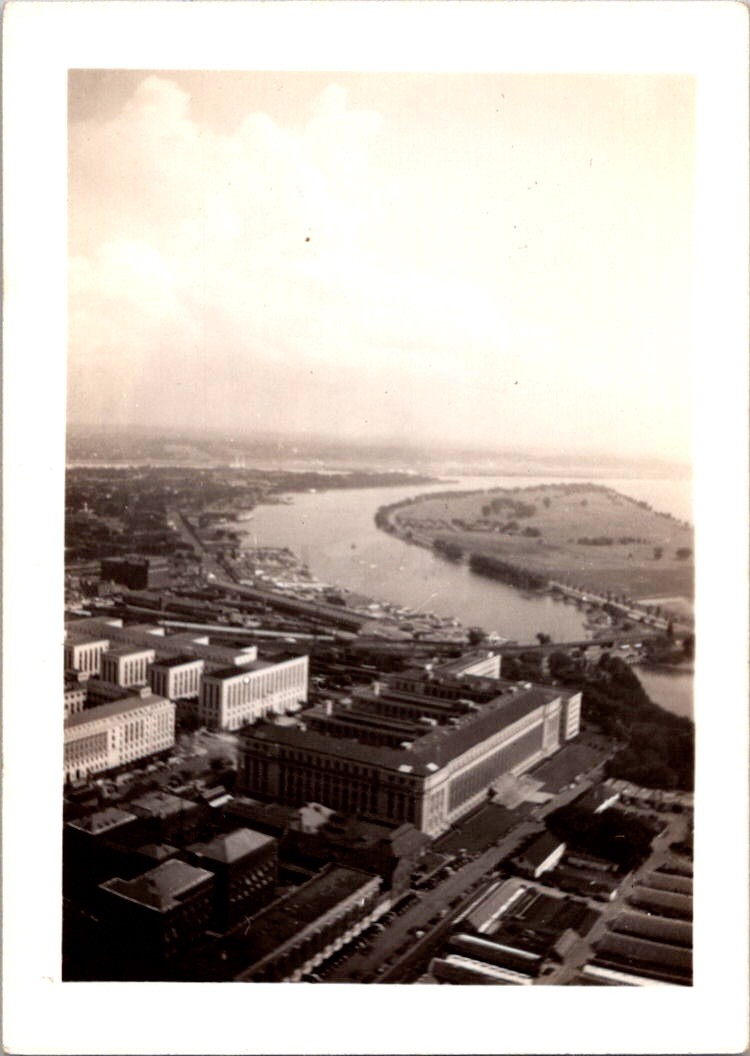 Vintage Aerial Photo Washington D.C. Potomac River Buildings Cityscape 1940s Vintage Aerial Photo Washington D.C. Potomac River Buildings Cityscape 1940s