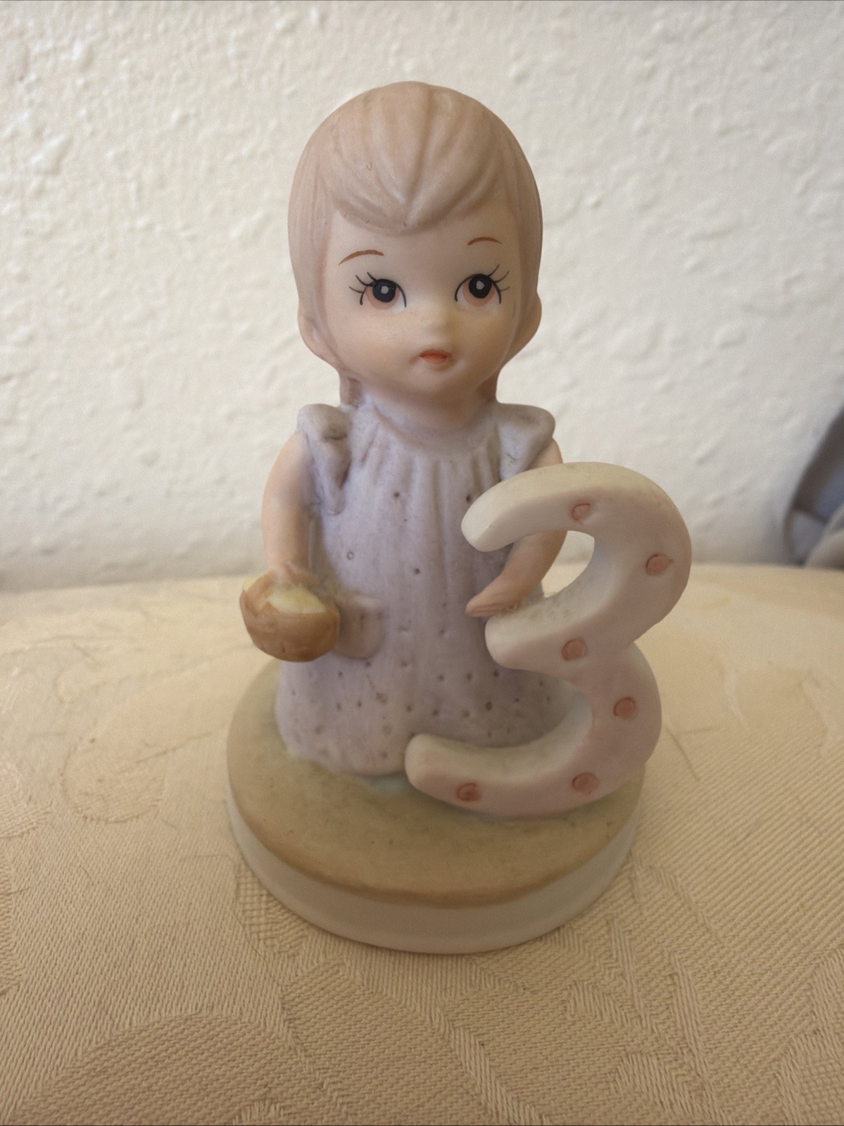 Vintage 1982 Lefton Birthday Girl Age 3 The Christopher Collection Figurine Vintage 1982 Lefton Birthday Girl Age 3 The Christopher Collection Figurine
