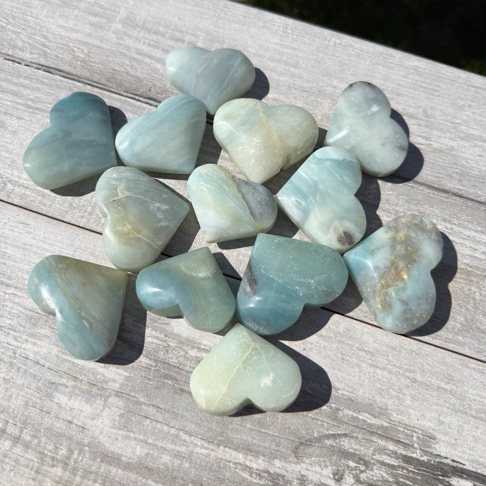 Wholesale Lot – 2 lbs Natural Amazonite Heart Carvings Crystal Healing Energy Wholesale Lot – 2 lbs Natural Amazonite Heart Carvings Crystal Healing Energy