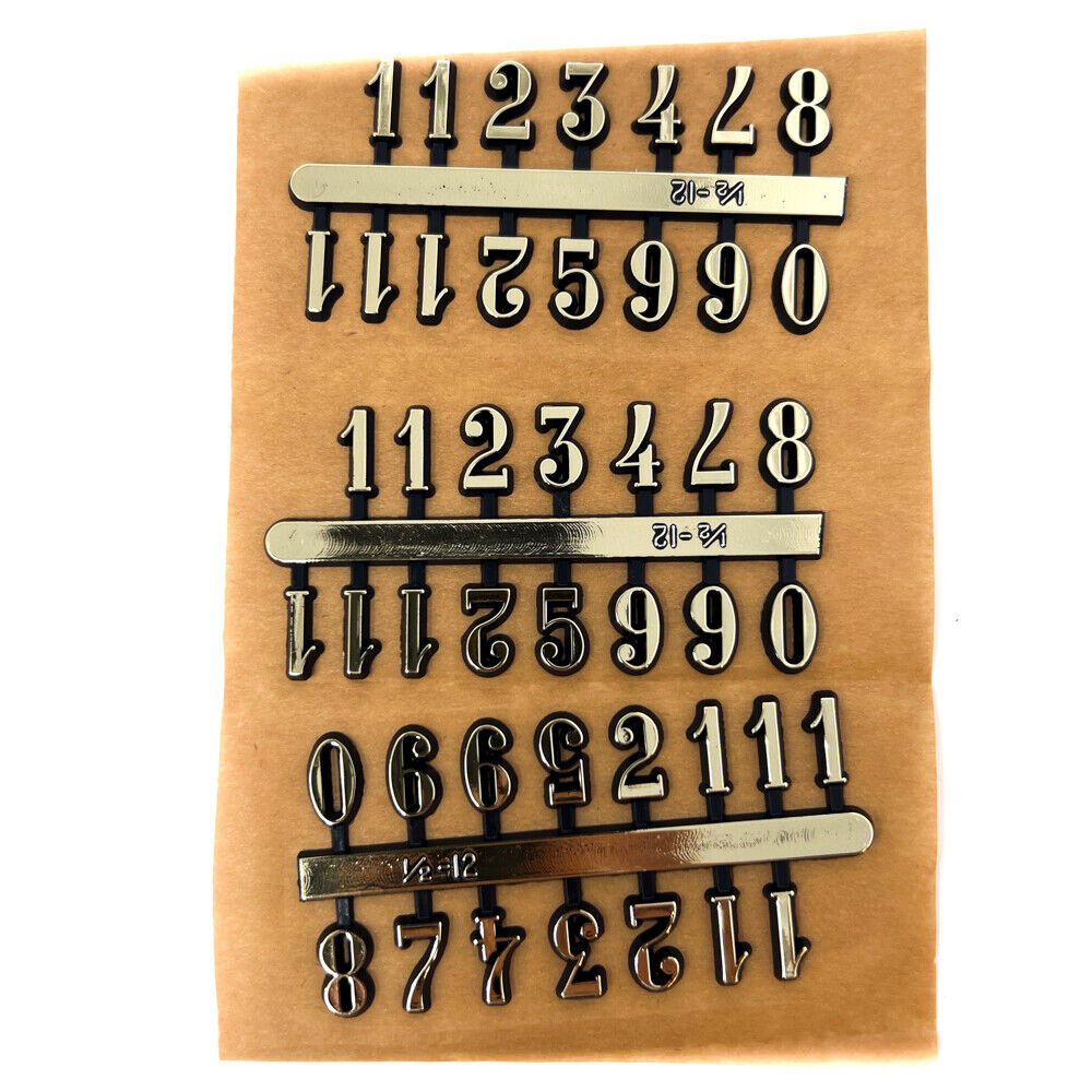 3 x 15 Pcs DIY Clock Numerals, Decorative Clocks Replacement Parts, Gold