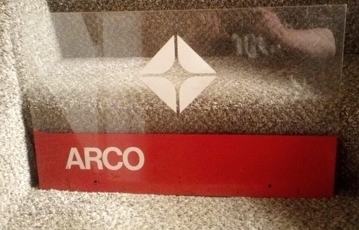 Vintage Arco Gas Oil Plastic Sign 15x24 