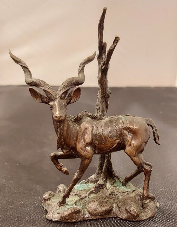 Franklin Mint Greater Kudu African Wildlife Series Bronze - Polland 1976