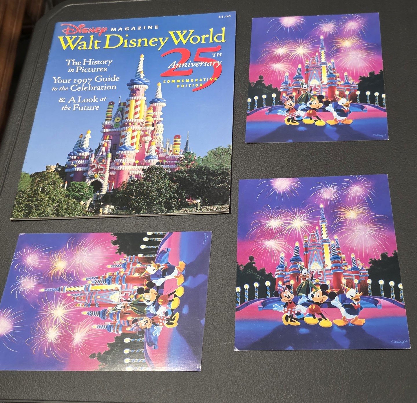Walt Disney World 25th Anniversary Commemorative Magazine 3 Postcard Prints 1997 Walt Disney World 25th Anniversary Commemorative Magazine 3 Postcard Prints 1997