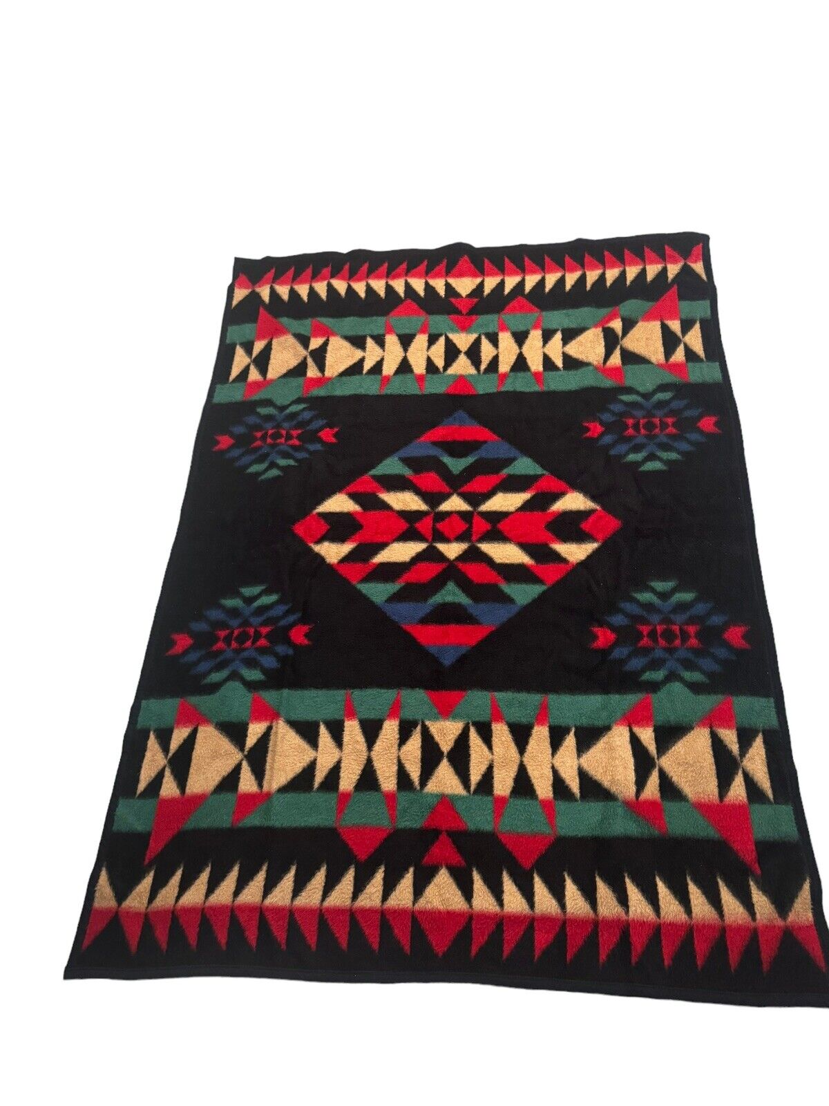 Vintage Biederlack Southwest Native Blanket Multicolor 55 X 76 USA