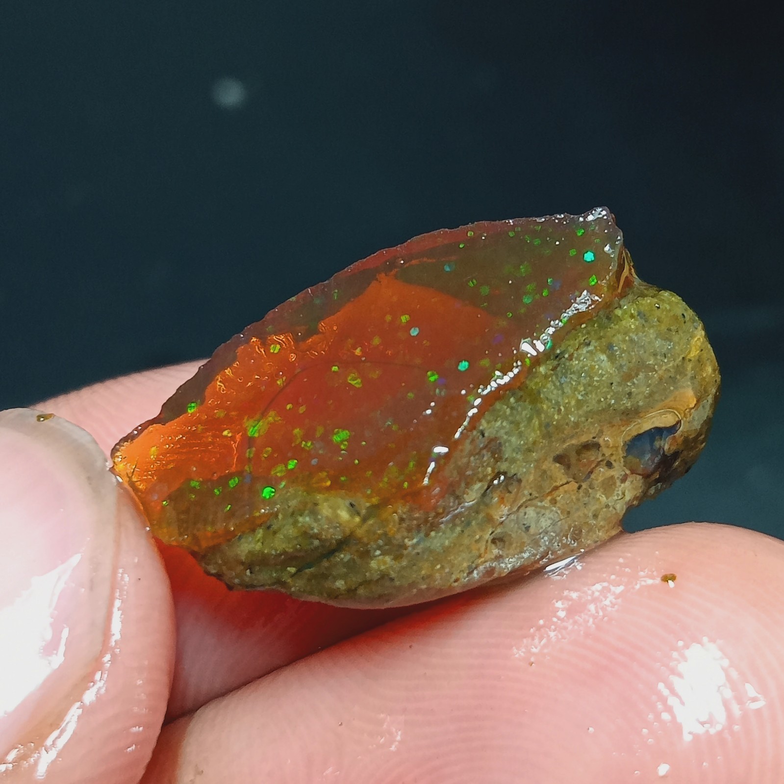 13.50ct Natural Ethiopian Welo Opal Rough 23x13x11mm – Red Fire Gemstone 13.50ct Natural Ethiopian Welo Opal Rough 23x13x11mm – Red Fire Gemstone