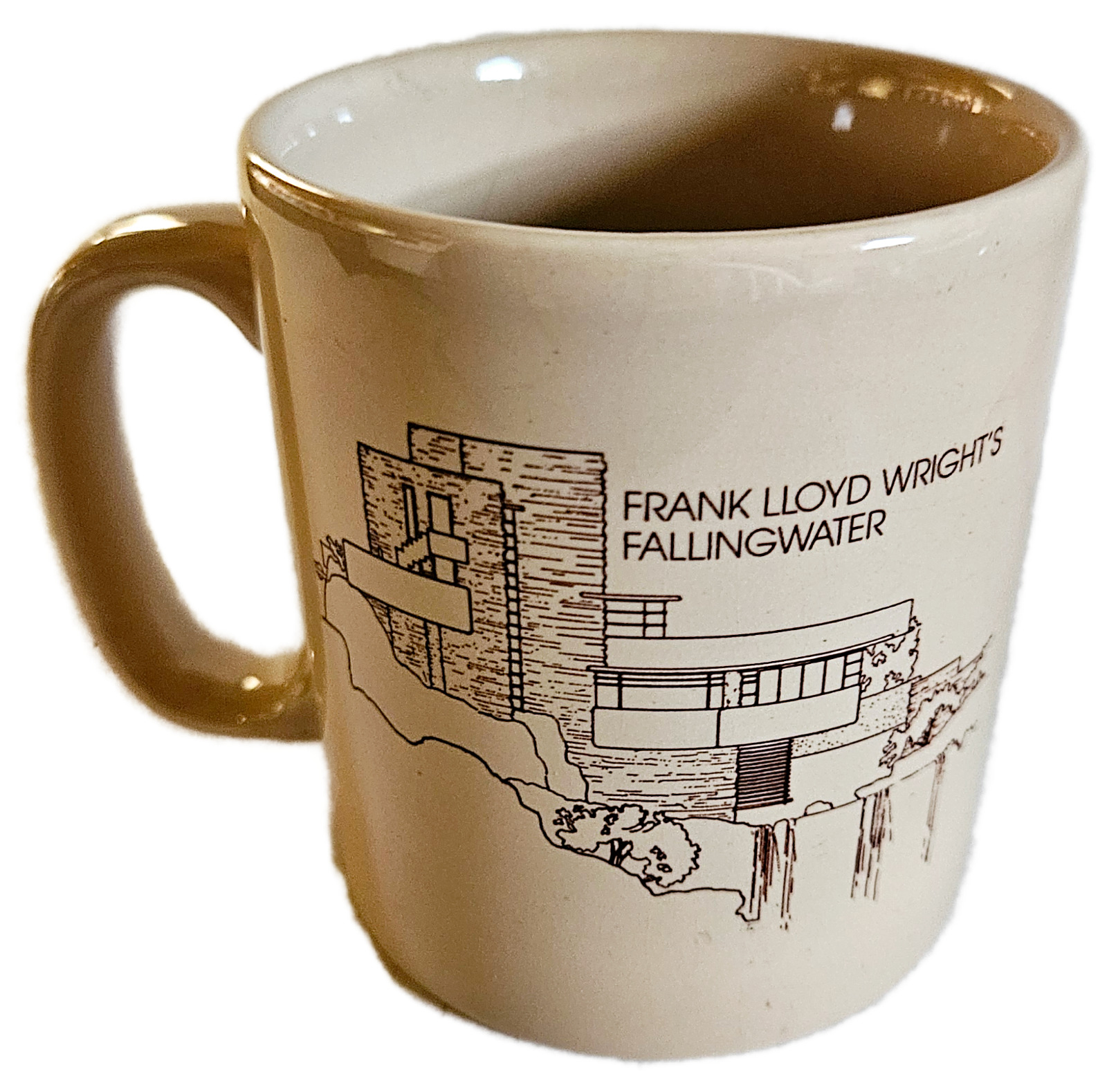 Frank Lloyd Wright\'s Falling Water, Cream and Tan Souvenir Coffee Mug