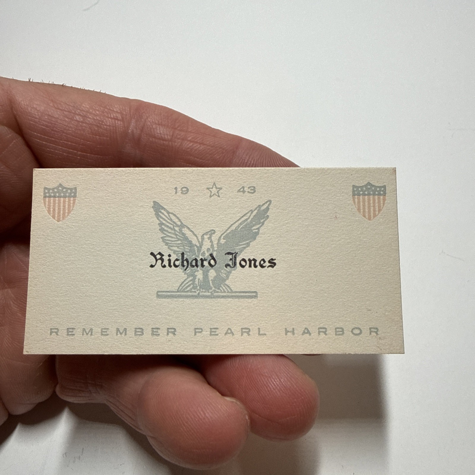Personal Business Card WWII Flight Officer “1943 Remember Pearl Harbor” Personal Business Card WWII Flight Officer “1943 Remember Pearl Harbor”