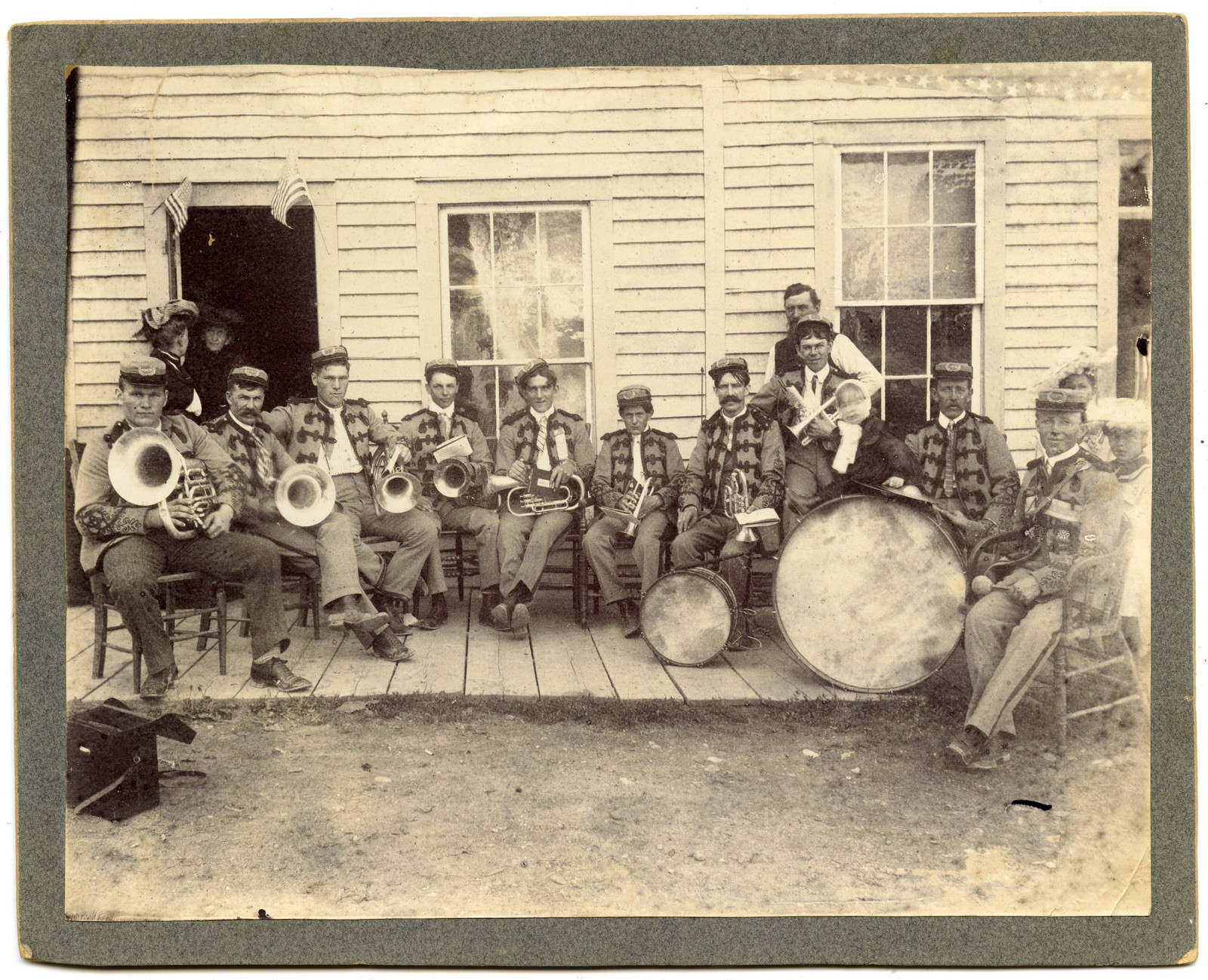 Rare 1890s Mounted Photo Group Portrait Silver Cornet Band Sheridan Wyoming Rare 1890s Mounted Photo Group Portrait Silver Cornet Band Sheridan Wyoming