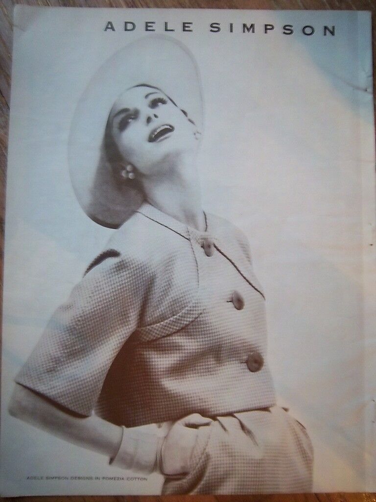 1959 Vintage Adele Simpson Women's Clothing Pomezia Cotton Dress d