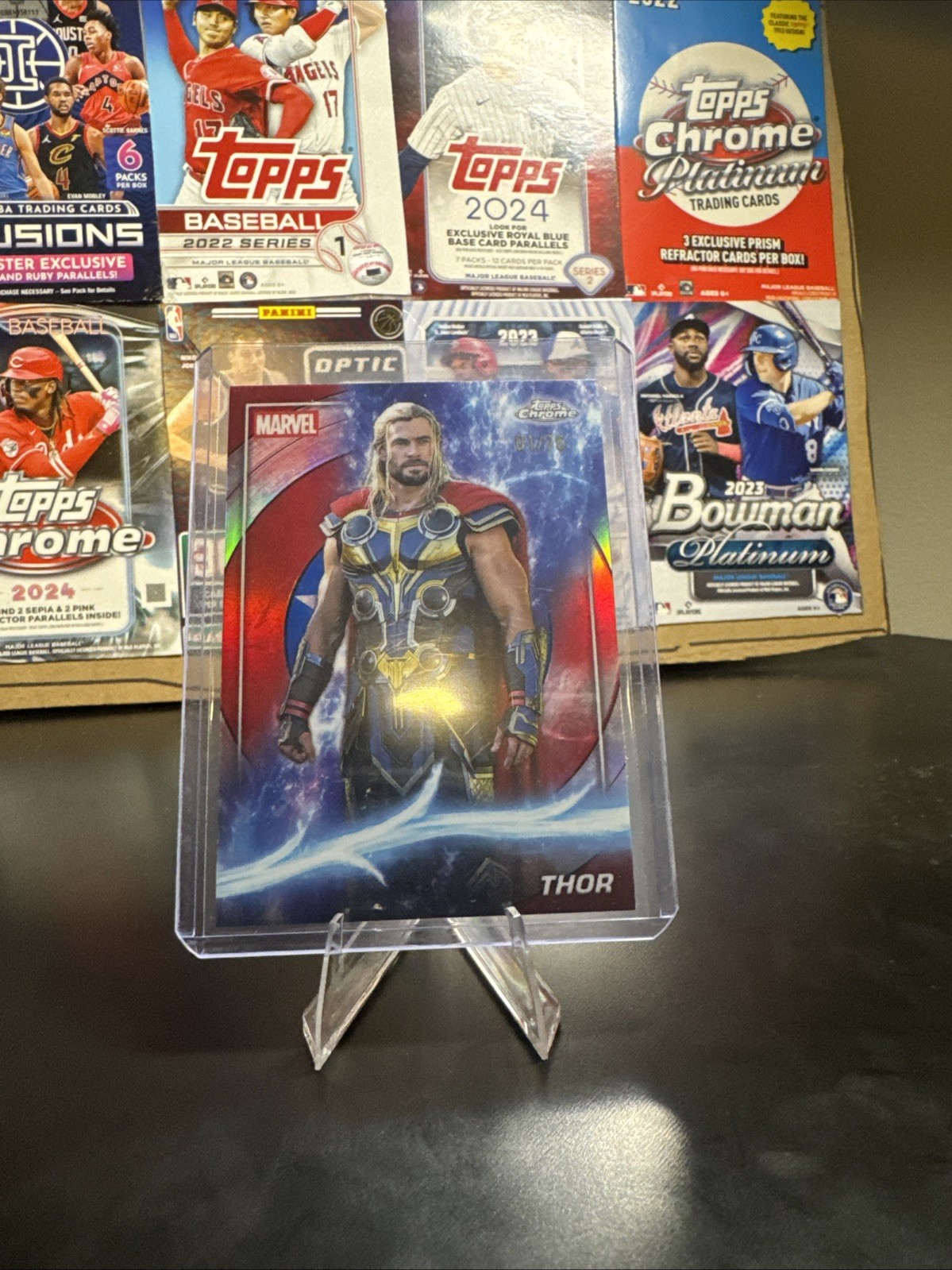 2025 Topps Marvel Studios Chrome Thor Captain America Refractor 01/76 #134 2025 Topps Marvel Studios Chrome Thor Captain America Refractor 01/76 #134