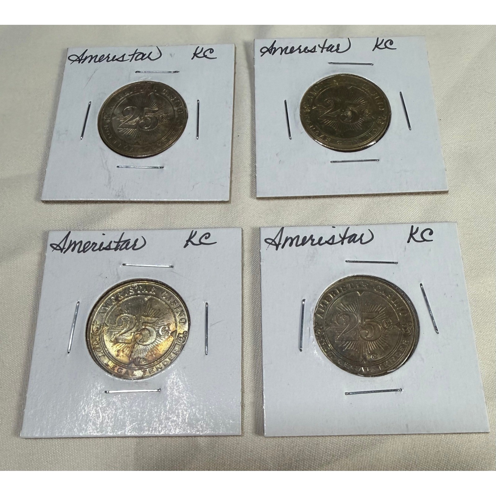 Ameristar Casino Kansas City 25 Cent Slot Machine Tokens Lot of 4 Vintage MO Ameristar Casino Kansas City 25 Cent Slot Machine Tokens Lot of 4 Vintage MO