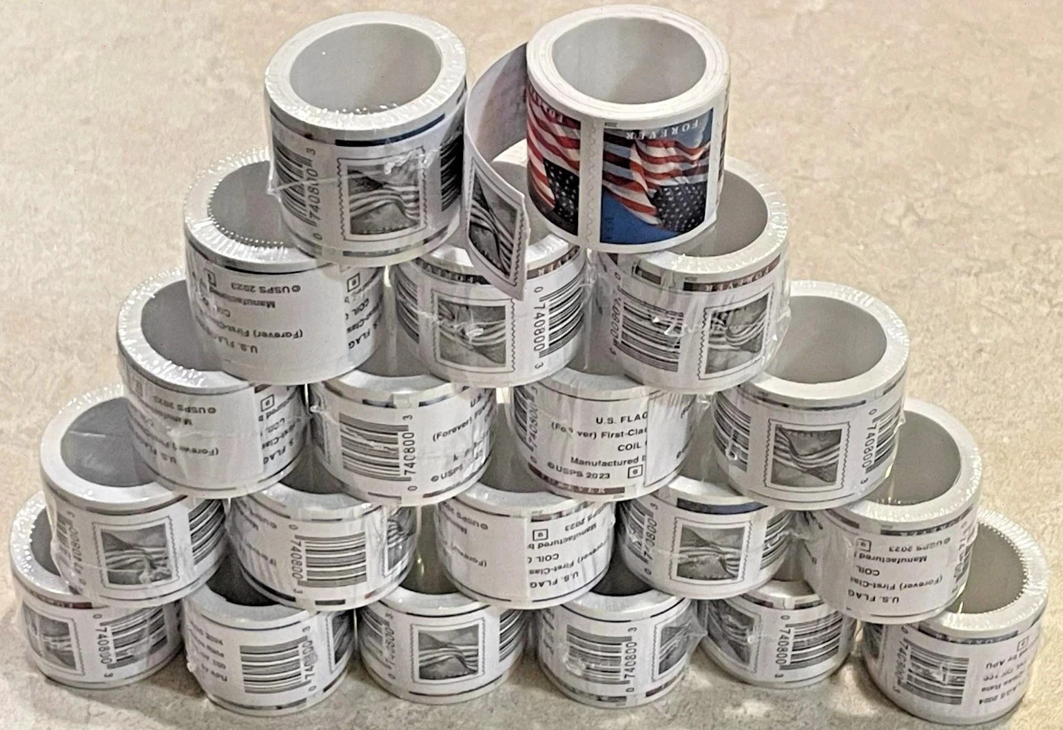 10 Roll Of 100 U.S. Flag First Class US Postage Stamps New Seal 2024 1000pcs 10 Roll Of 100 U.S. Flag First Class US Postage Stamps New Seal 2024 1000pcs