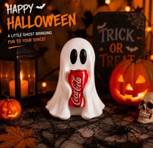 New COCA-COLA Ghost Figurine Holding Coke Can Halloween No drinks New COCA-COLA Ghost Figurine Holding Coke Can Halloween No drinks