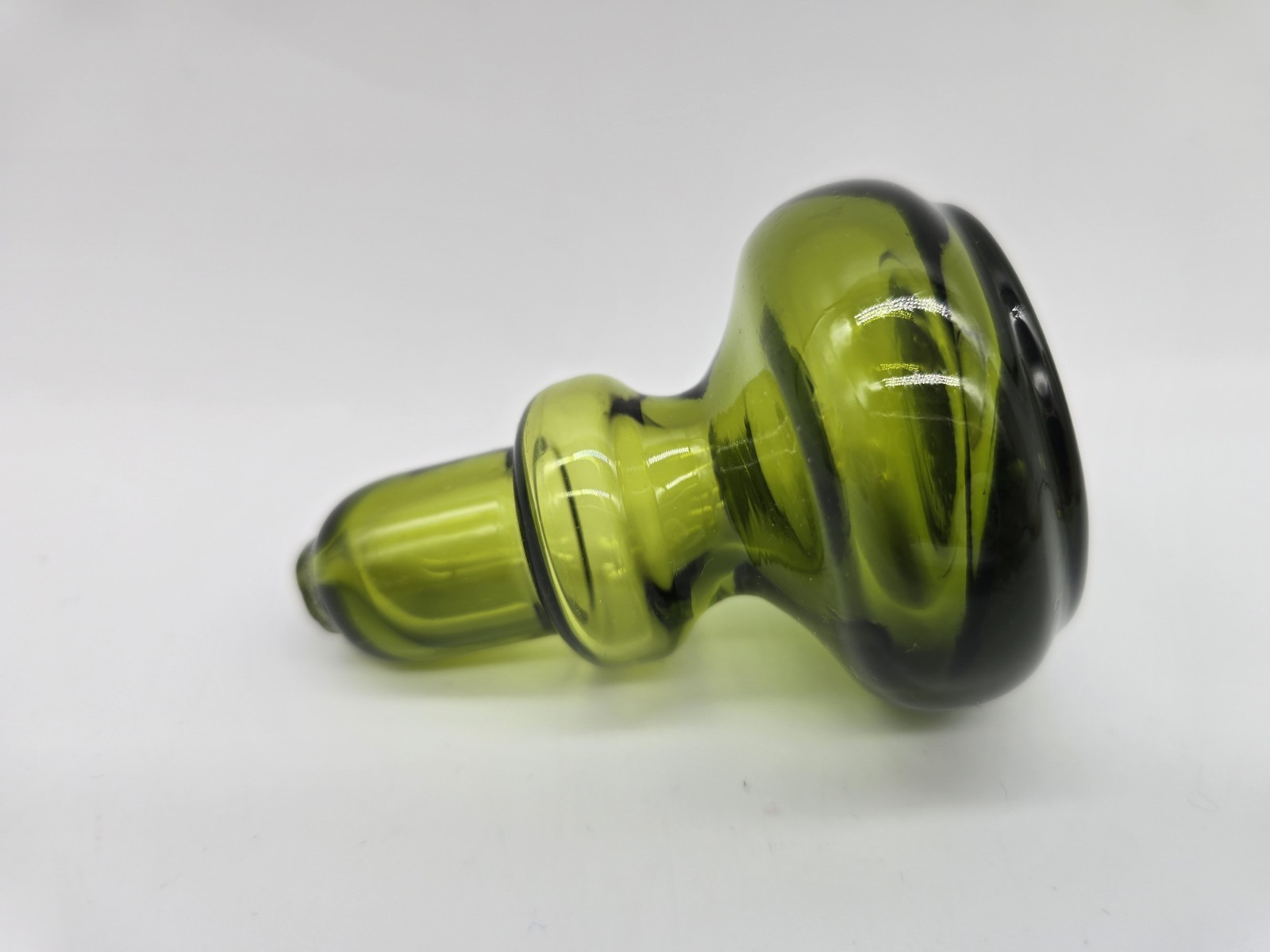 Vintage MCM Green Glass Decanter Stopper Only Rainbow Vintage MCM Green Glass Decanter Stopper Only Rainbow