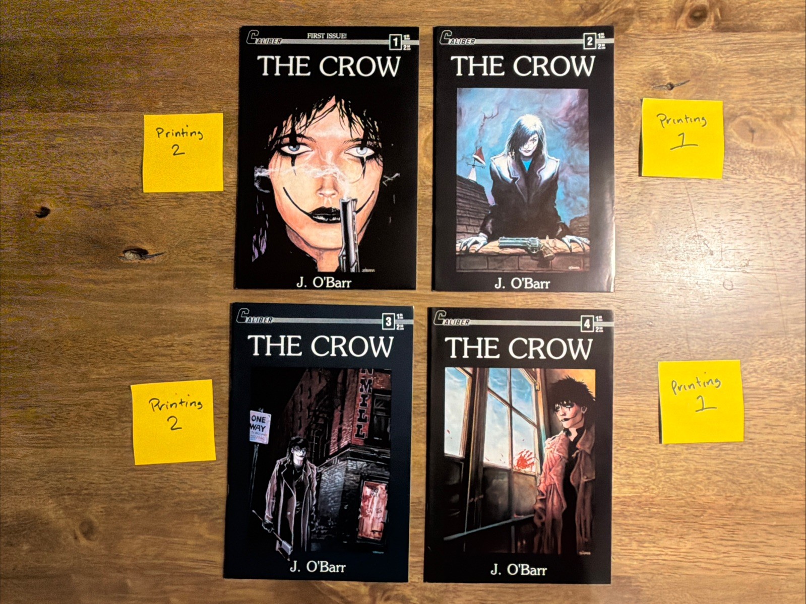 Comics - The Crow #1-4 1990 Caliber Press James O'Barr Set VG Comics - The Crow #1-4 1990 Caliber Press James O'Barr Set VG