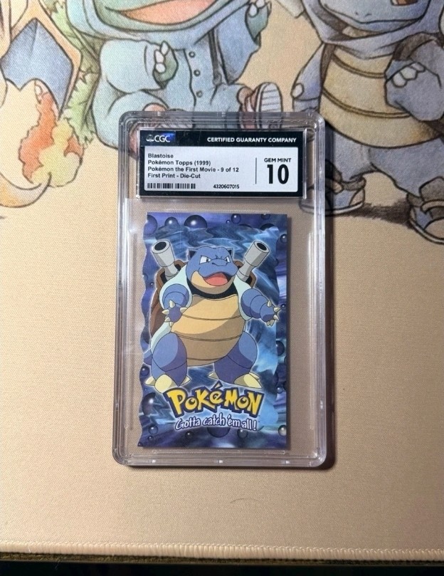 Topps 1999 Pokémon The First Movie Blastoise #9/12 Die-Cut 1st Ed CGC 10 Topps 1999 Pokémon The First Movie Blastoise #9/12 Die-Cut 1st Ed CGC 10