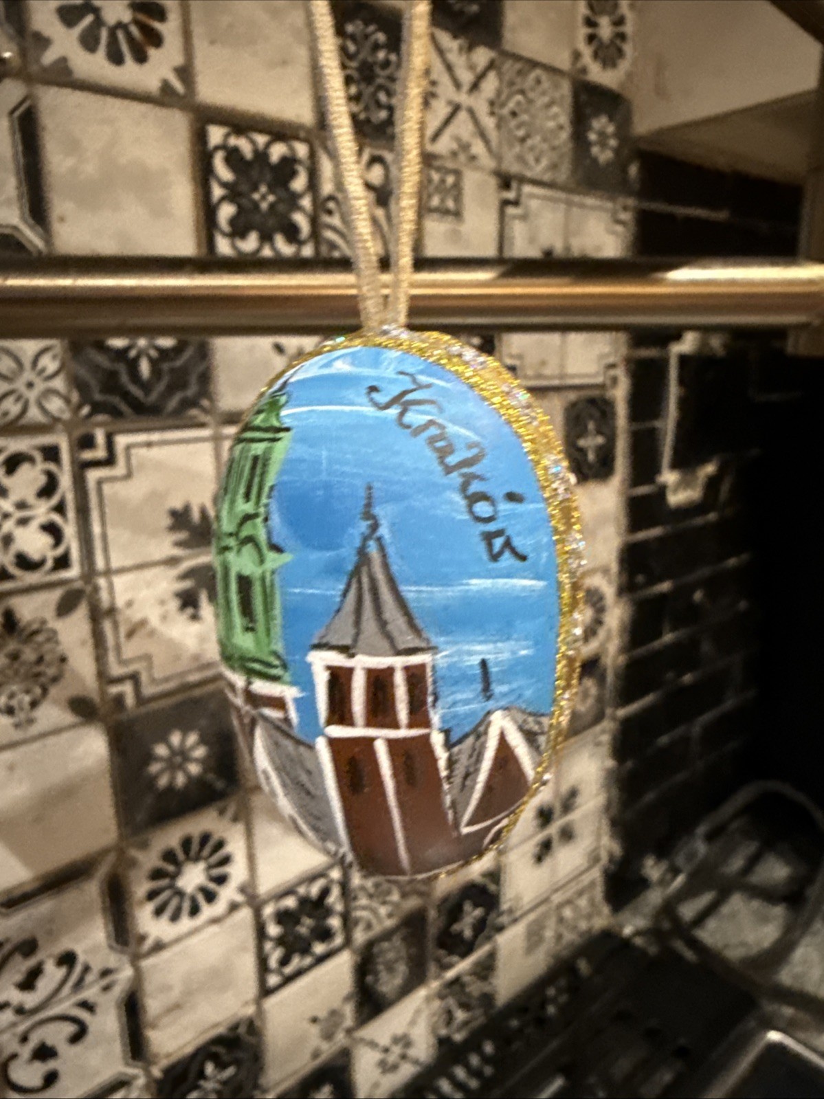 Vintage HandPainted Wood Egg Ornament Poland Vintage HandPainted Wood Egg Ornament Poland