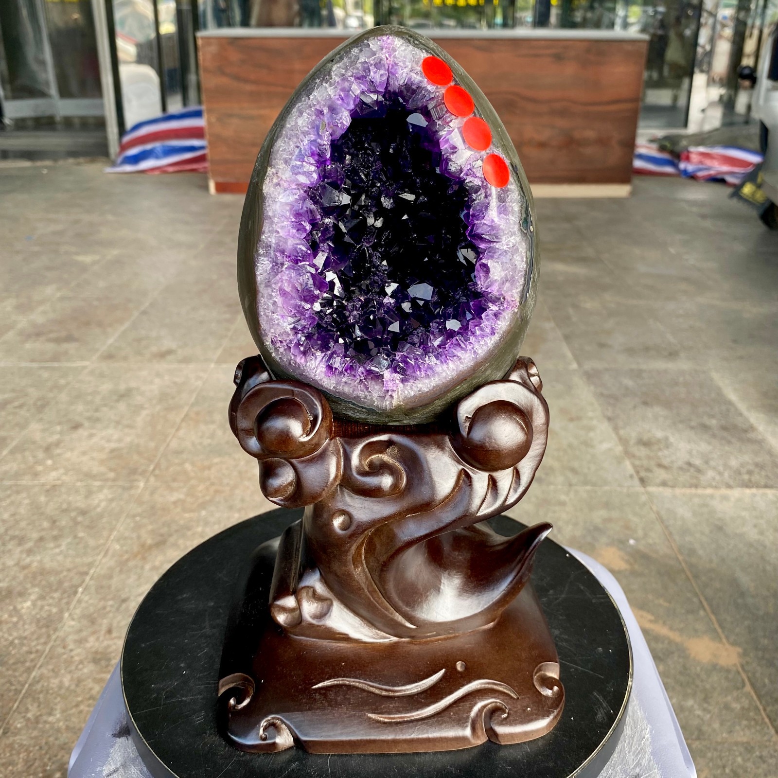 7.58LB High quality Natural Amethyst geode quartz crystal Dinosaur egg healing 7.58LB High quality Natural Amethyst geode quartz crystal Dinosaur egg healing