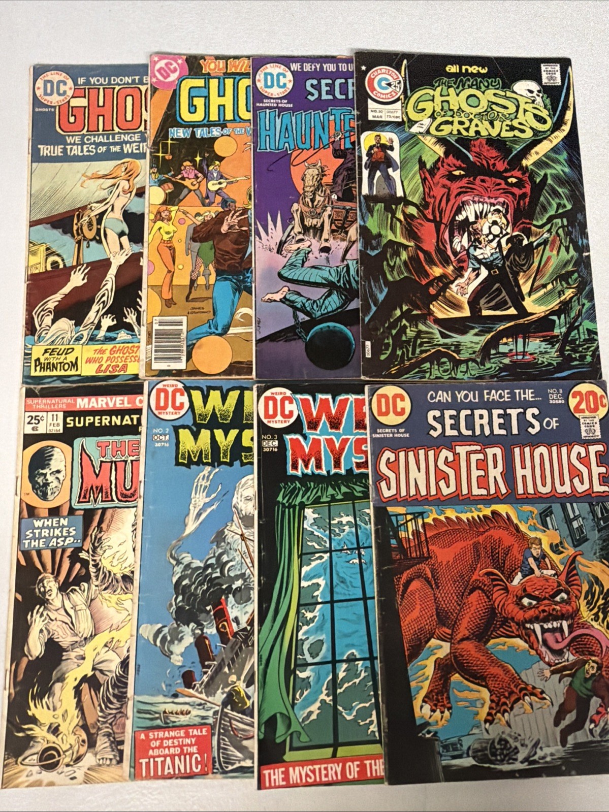 DC Marvel Charlton Bronze Age HORROR Lot 8 Comics 1st Print 1970s Lot #40 *Z13 DC Marvel Charlton Bronze Age HORROR Lot 8 Comics 1st Print 1970s Lot #40 *Z13