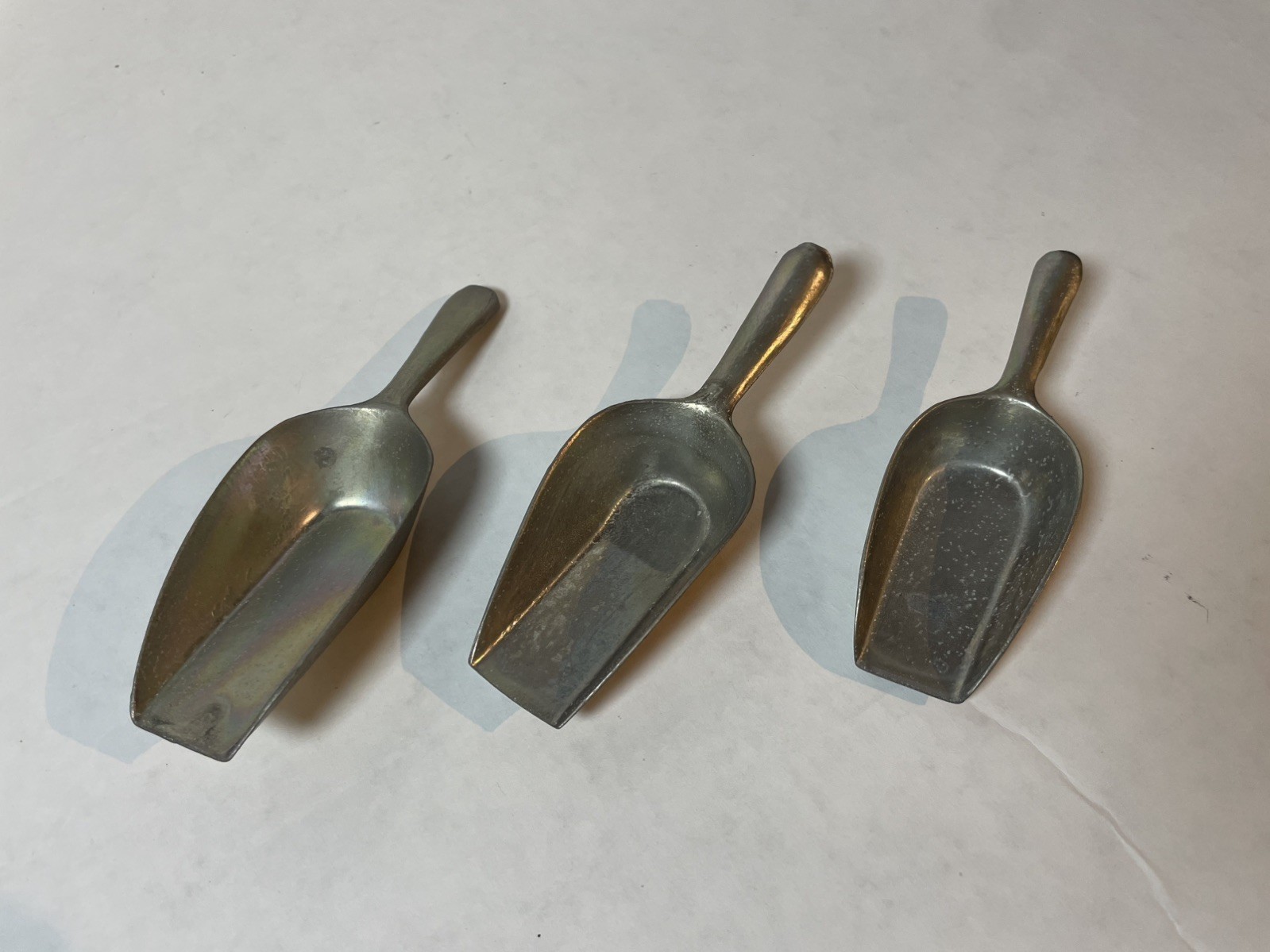 Vintage Set of 3 Cast Aluminum Measuring Scoops Made In Germany Vintage Set of 3 Cast Aluminum Measuring Scoops Made In Germany