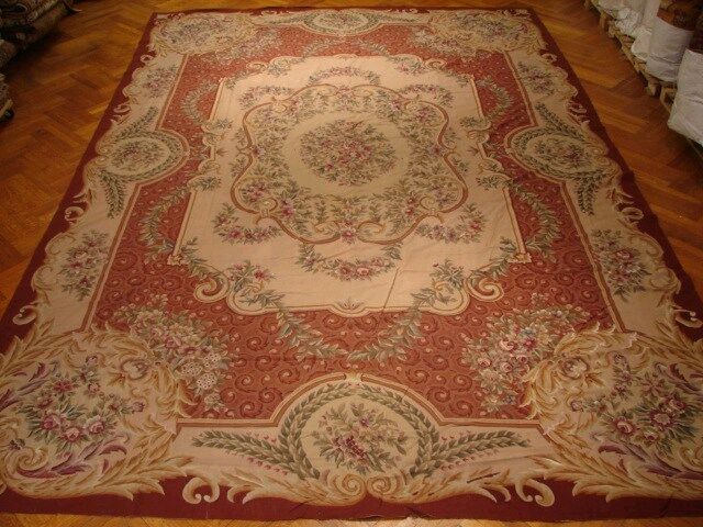12' x 18' Needlepoint wool  Handmade Petit Point Fine Aubusson Style rug