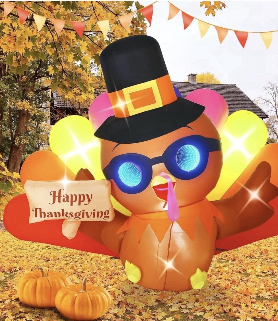 6ft Pre-Lit Thanksgiving Turkey Inflatable/3-D Tunnel Color Changing Lights🦃 6ft Pre-Lit Thanksgiving Turkey Inflatable/3-D Tunnel Color Changing Lights🦃