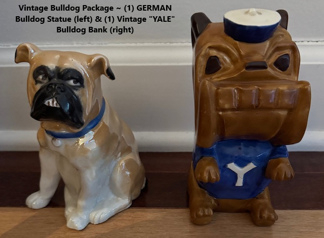 Vintage "GERMAN" Bulldog & Vintage "YALE" Bulldog Bank Package *RARE* Vintage "GERMAN" Bulldog & Vintage "YALE" Bulldog Bank Package *RARE*