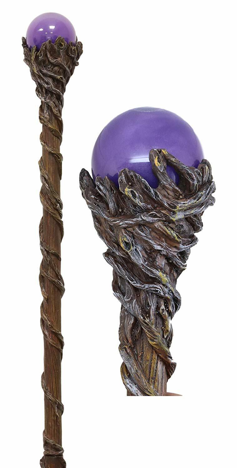Merlin The Wizard Sorcerer Twisted Vines Staff With Purple Orb Handle 67\