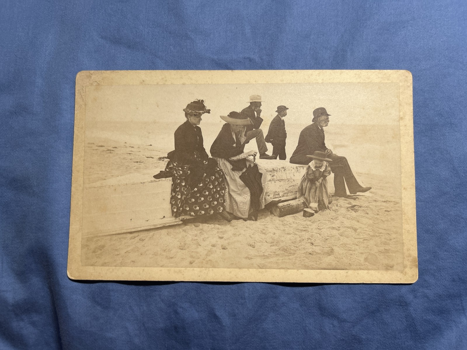 Antique 1890s Boudoir Photo Victorian Family Beach Rowboat New Haven CT Bradley Antique 1890s Boudoir Photo Victorian Family Beach Rowboat New Haven CT Bradley