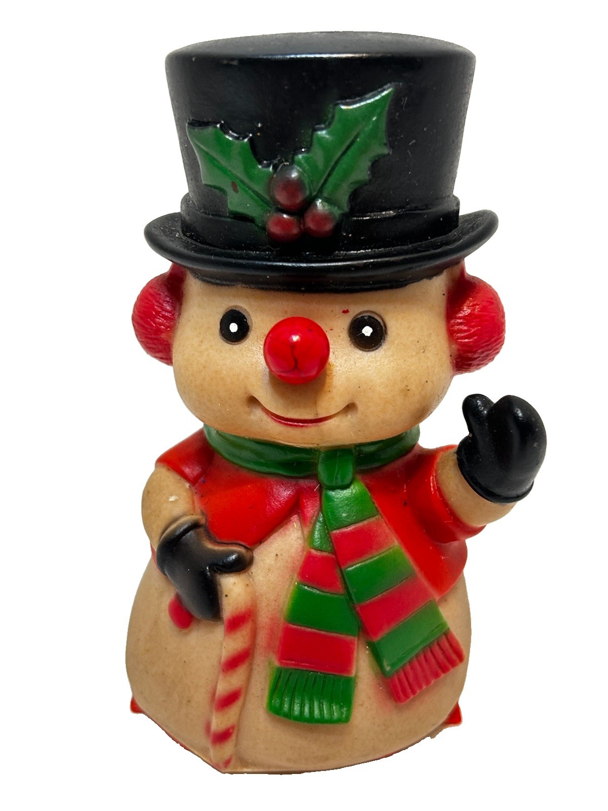 Vintage 1970s Merry Christmas Snowman Rubber Decoration Not Working 5" Tall Vintage 1970s Merry Christmas Snowman Rubber Decoration Not Working 5" Tall