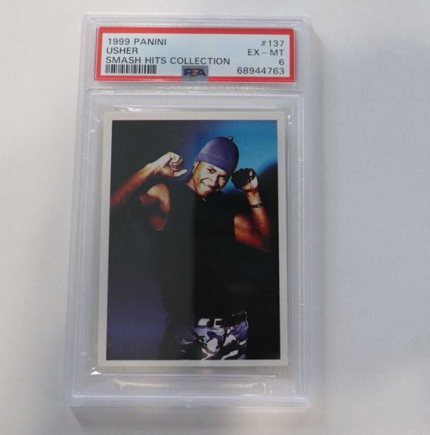1999 Panini Smash Hits Sticker #137 Usher Rookie Card PSA 6