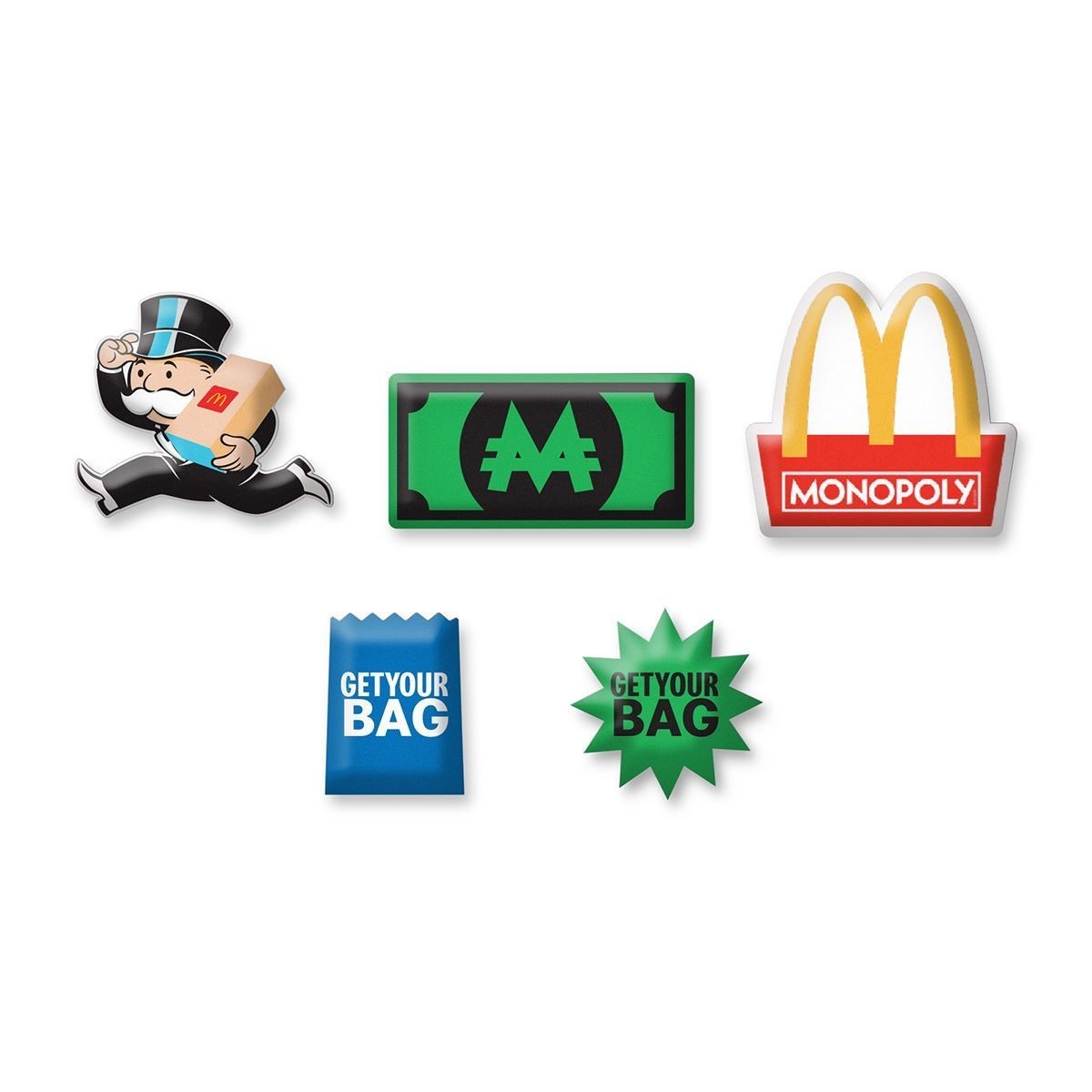McDonald's Monopoly Game Lapel Pins - Set of 5 - NEW McDonald's Monopoly Game Lapel Pins - Set of 5 - NEW