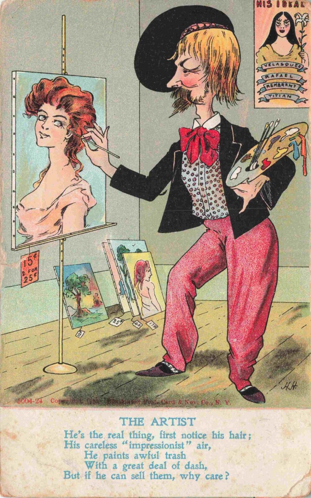 Comic The Artist Paintings for Sale Stylish Goatee by Hermann Hanke Postcard