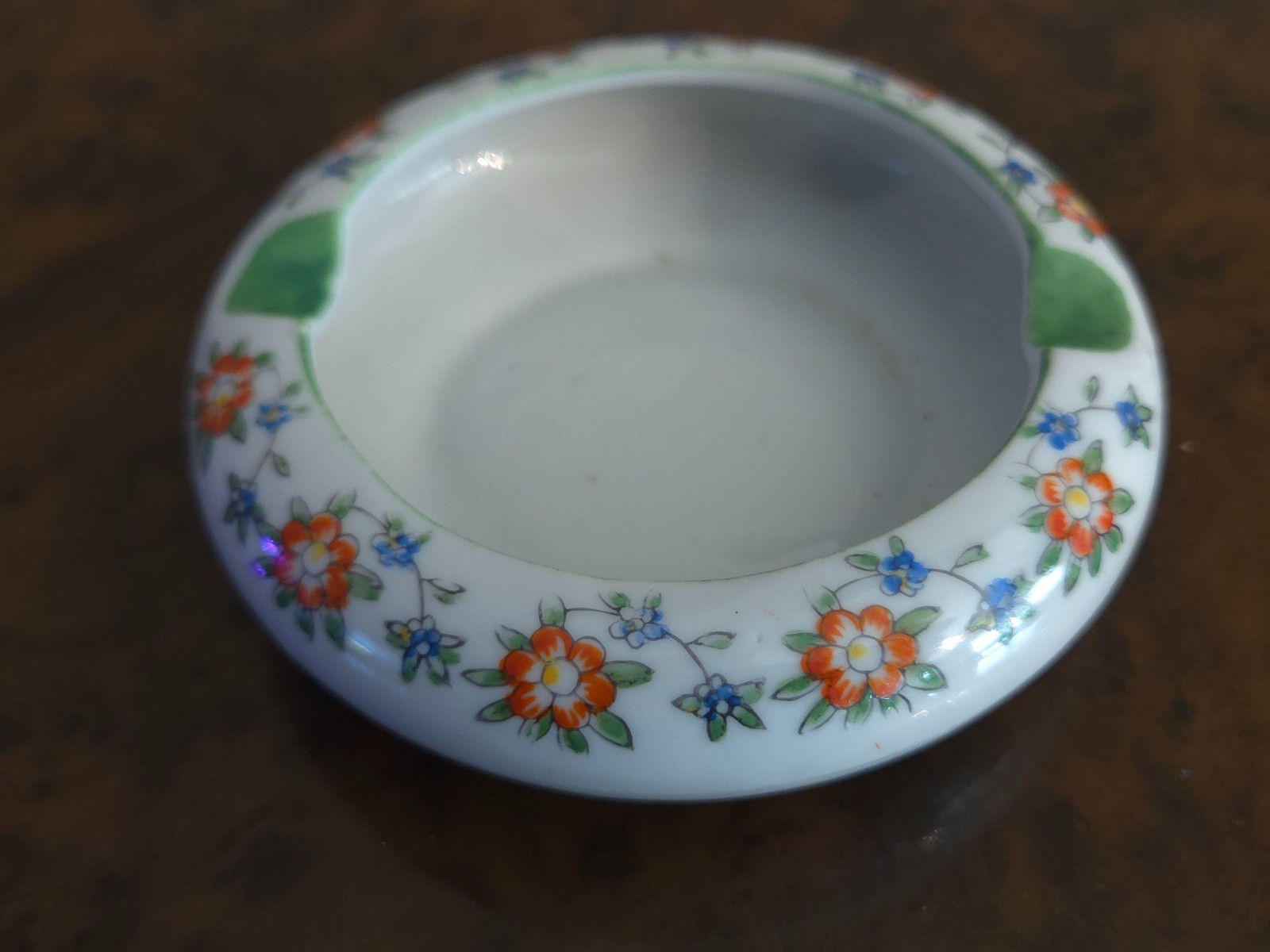 Rare Vintage Mid Century Japanese Trico Nagoya Hand Painted Floral Ashtray Rare Vintage Mid Century Japanese Trico Nagoya Hand Painted Floral Ashtray